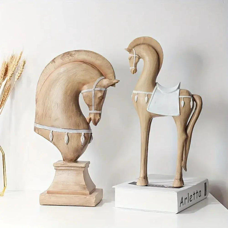 Handcrafted Wooden Horse Figurine with Carved Detail for Your Home by House Of Avana