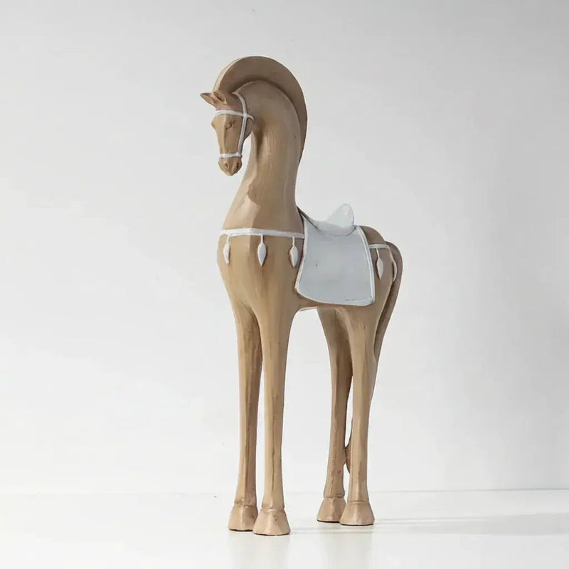 Handcrafted Wooden Horse Figurine with Carved Detail for Your Home by House Of Avana