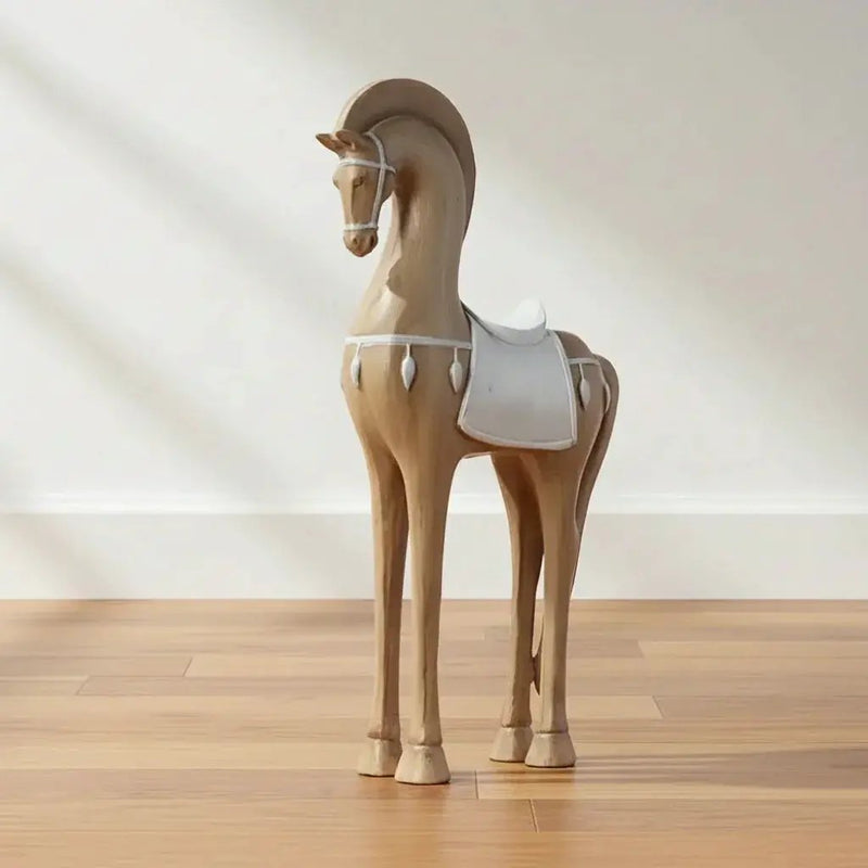 Handcrafted Wooden Horse Figurine with Carved Detail for Your Home by House Of Avana