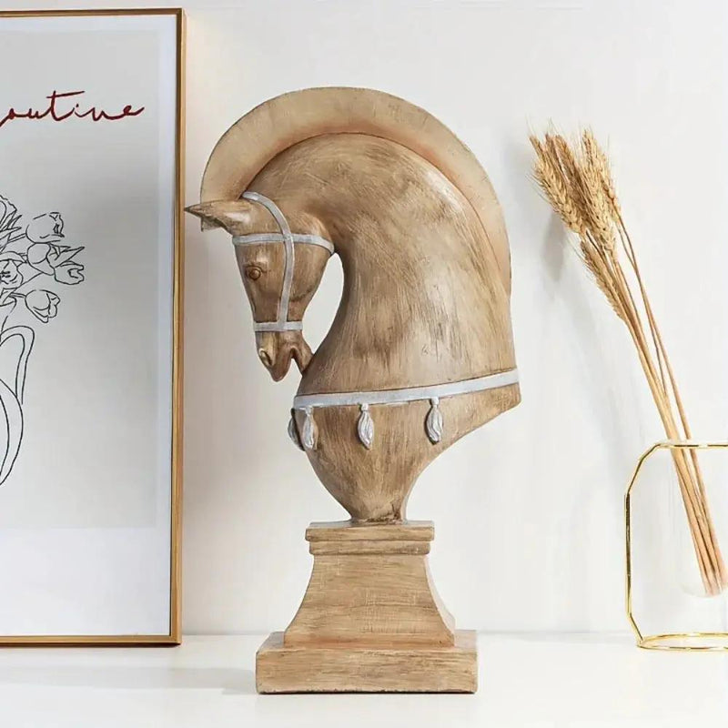 Handcrafted Wooden Horse Figurine with Carved Detail for Your Home by House Of Avana