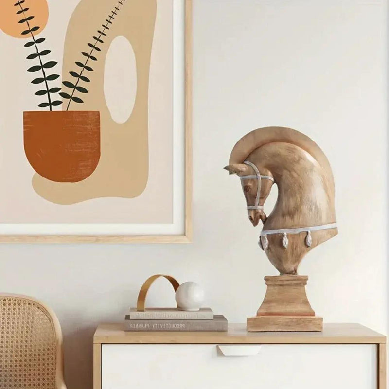 Handcrafted Wooden Horse Figurine with Carved Detail for Your Home by House Of Avana