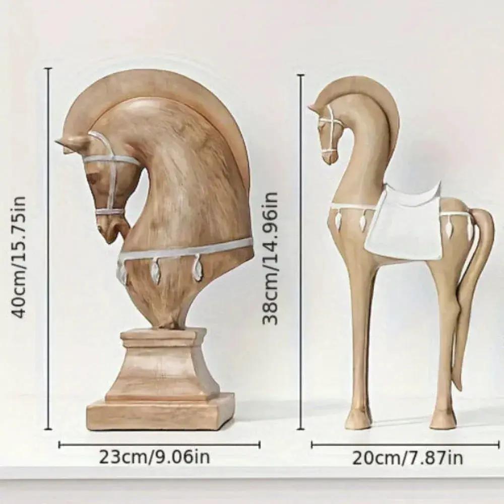 Handcrafted Wooden Horse Figurine with Carved Detail for Your Home by House Of Avana