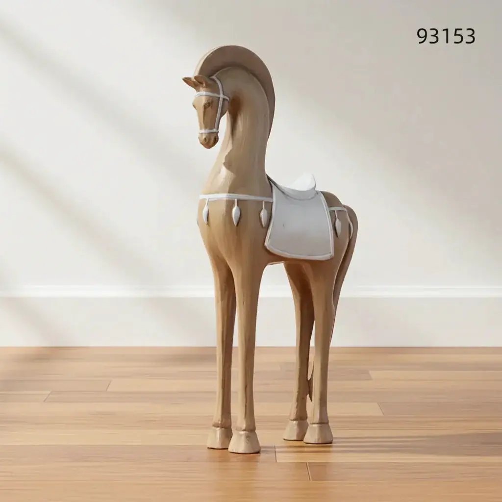 Handcrafted Wooden Horse Figurine with Carved Detail for Your Home by House Of Avana