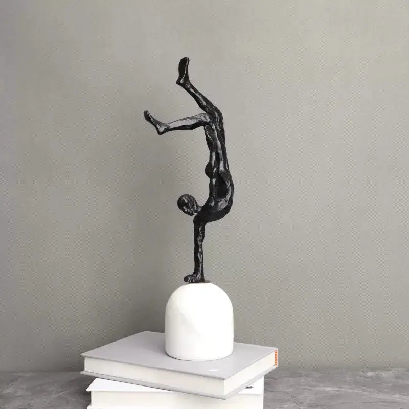 Ornament - Minimalist Black Cast Iron Marble Figure by House Of Avana