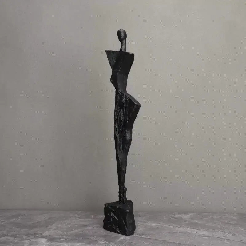 Ornament - Minimalist Black Cast Iron Marble Figure by House Of Avana