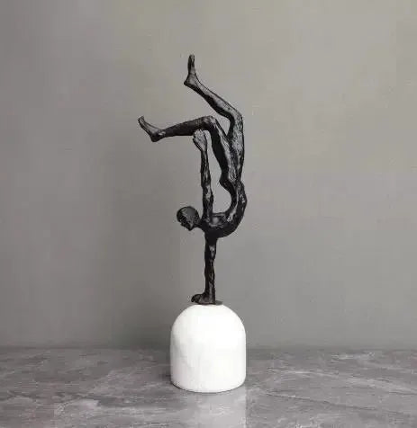 Ornament - Minimalist Black Cast Iron Marble Figure by House Of Avana