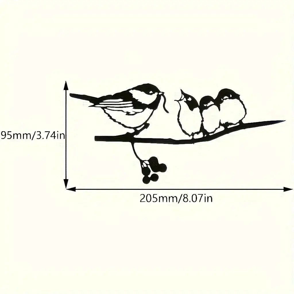 Rustic Metal Birds on Branch Wall Hanging Sculpture by House Of Avana