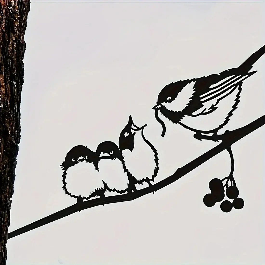 Rustic Metal Birds on Branch Wall Hanging Sculpture by House Of Avana