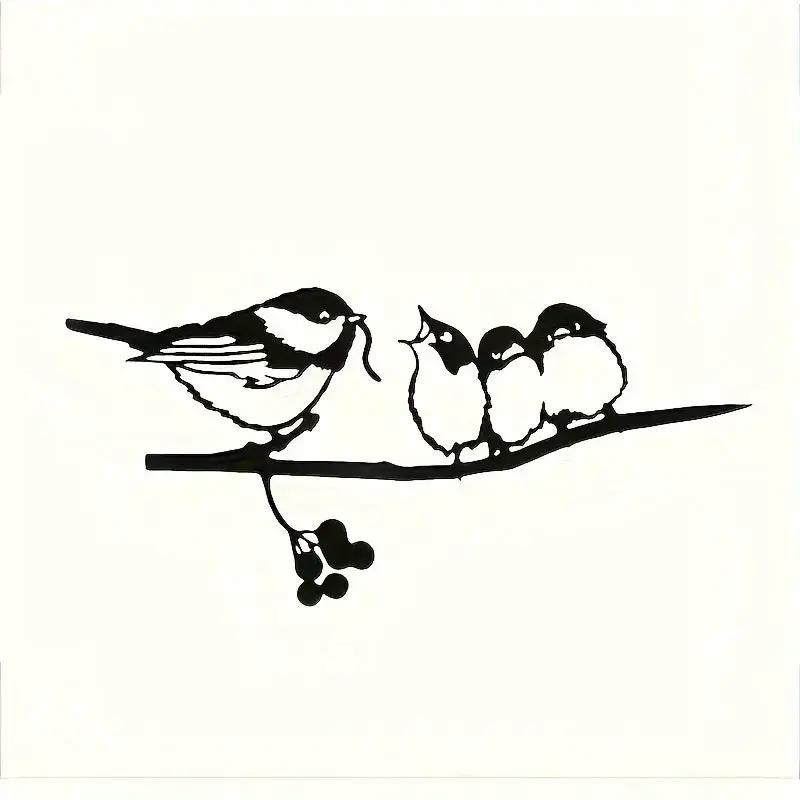 Rustic Metal Birds on Branch Wall Hanging Sculpture by House Of Avana