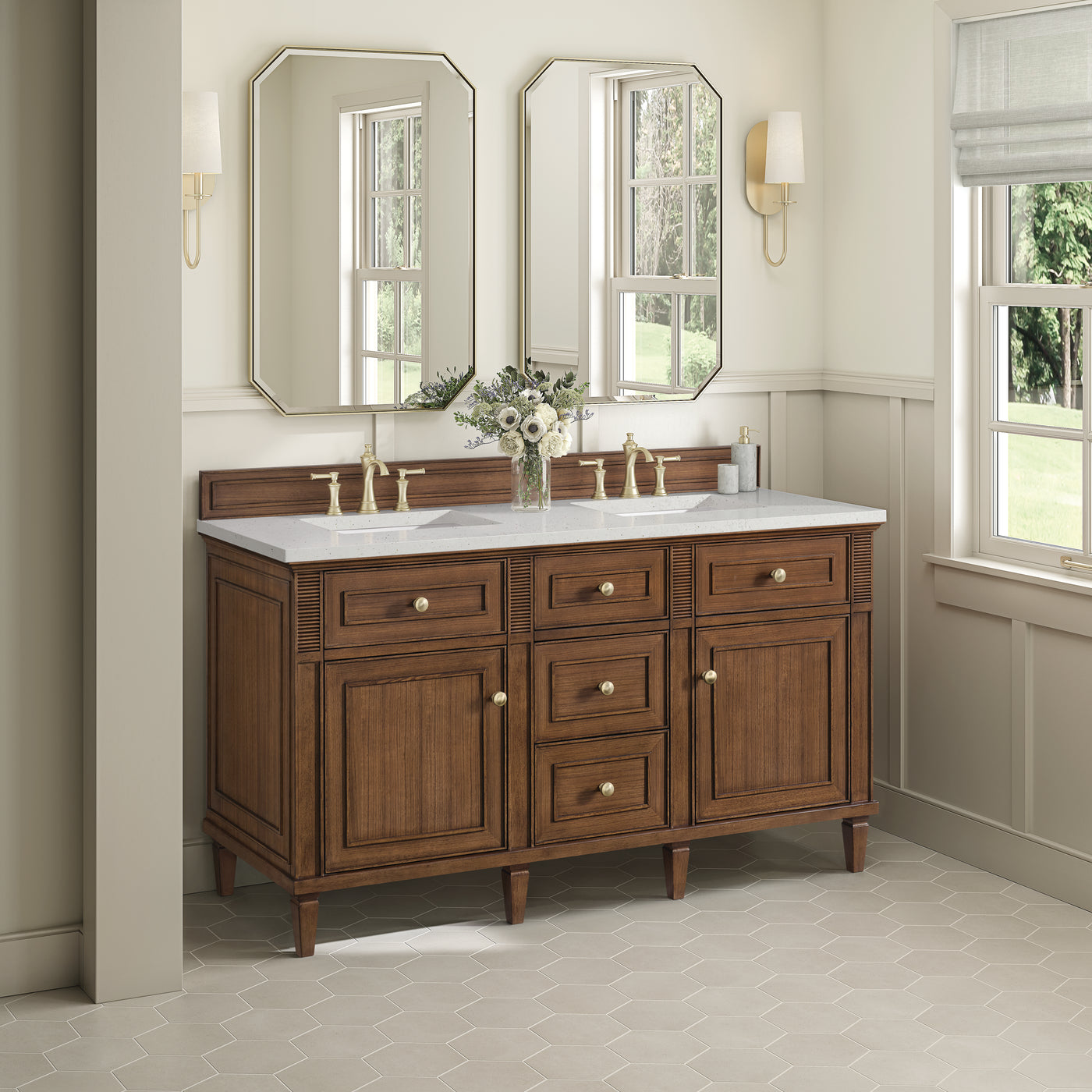 James Martin Lorelai 60" Double Bathroom Vanity, Mid-Century Walnut, view 32