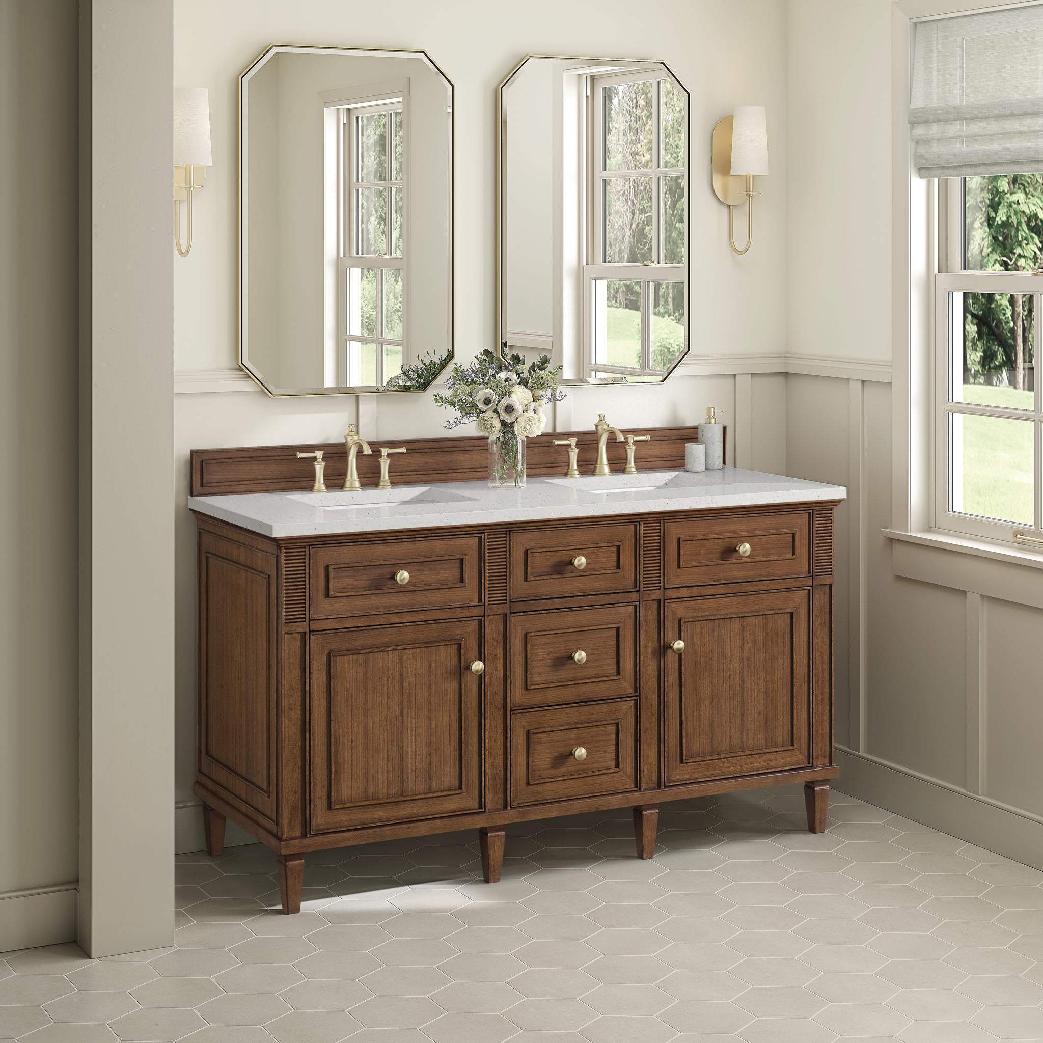 James Martin Lorelai 60" Double Bathroom Vanity, Mid-Century Walnut, view 32