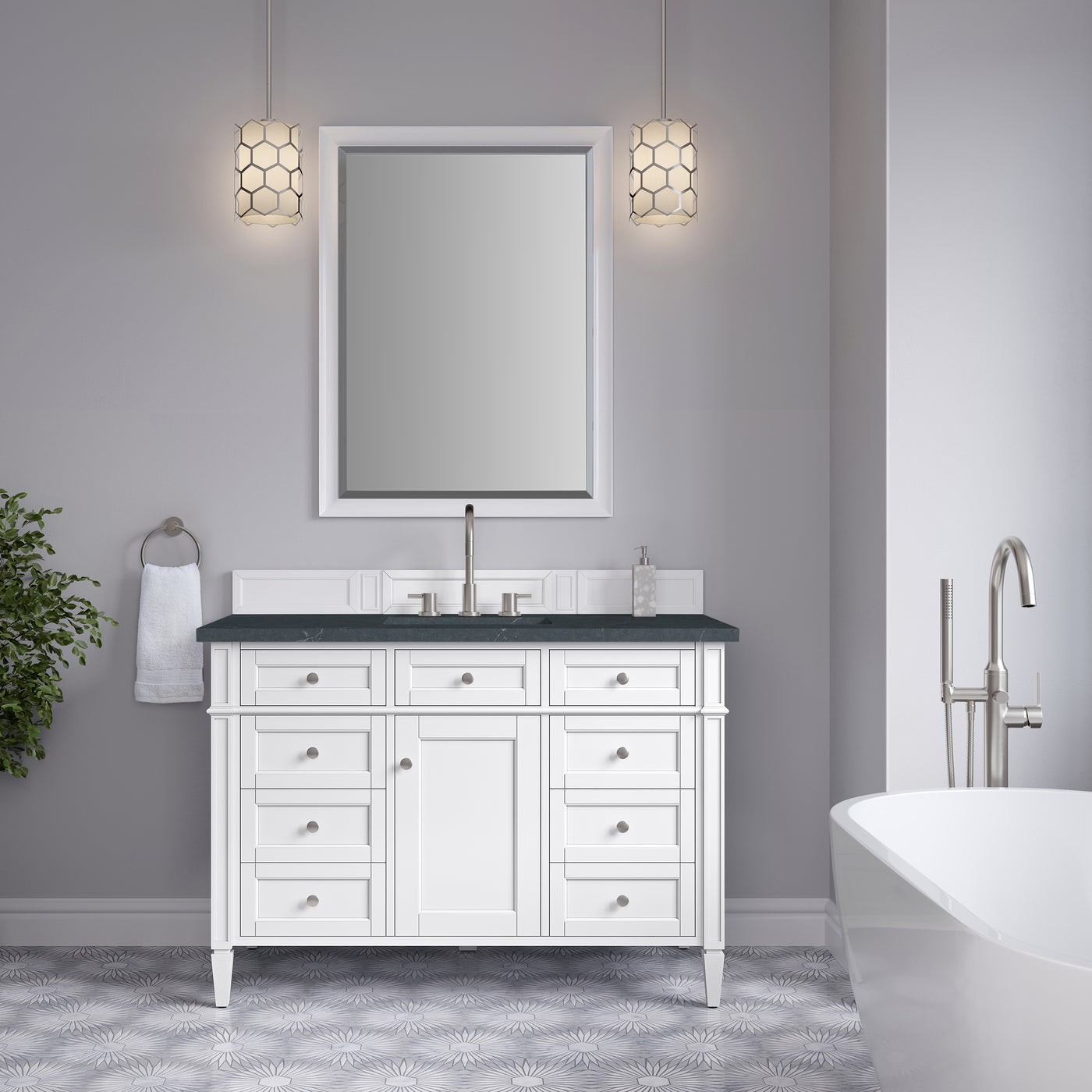 James Martin Brittany 48" Single Bathroom Vanity, Bright White, view 33