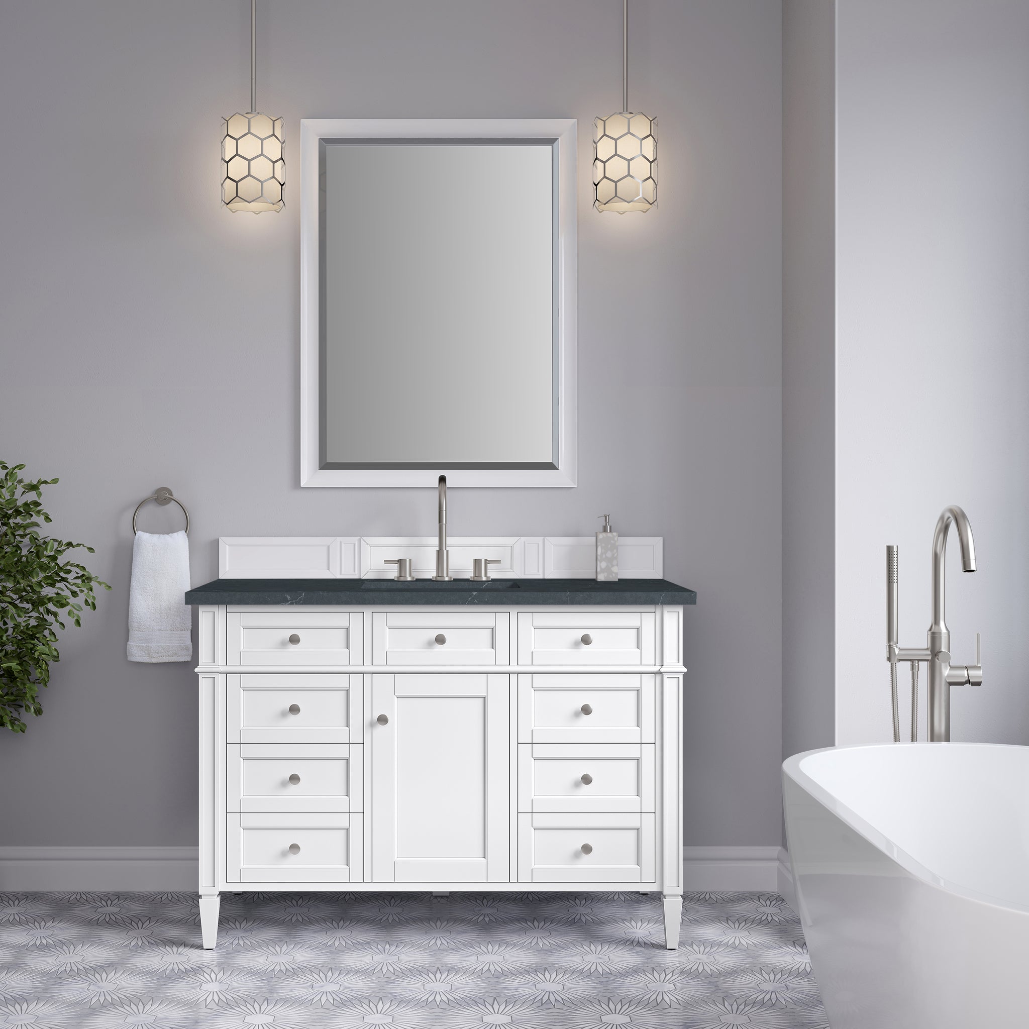 James Martin Brittany 48" Single Bathroom Vanity, Bright White, view 33
