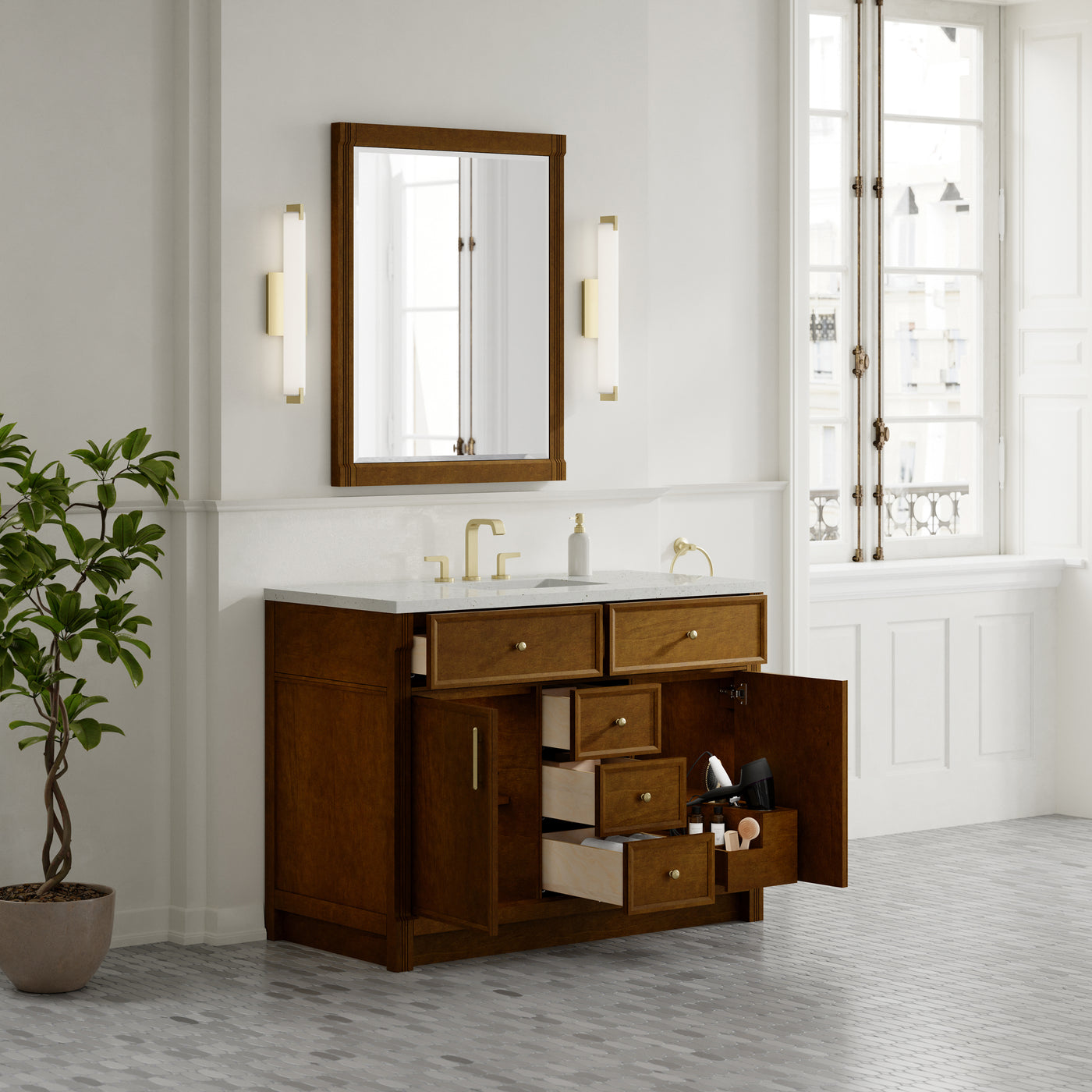 James Martin Bellshire 48" Single Bathroom Vanity, Honey Oak, view 32