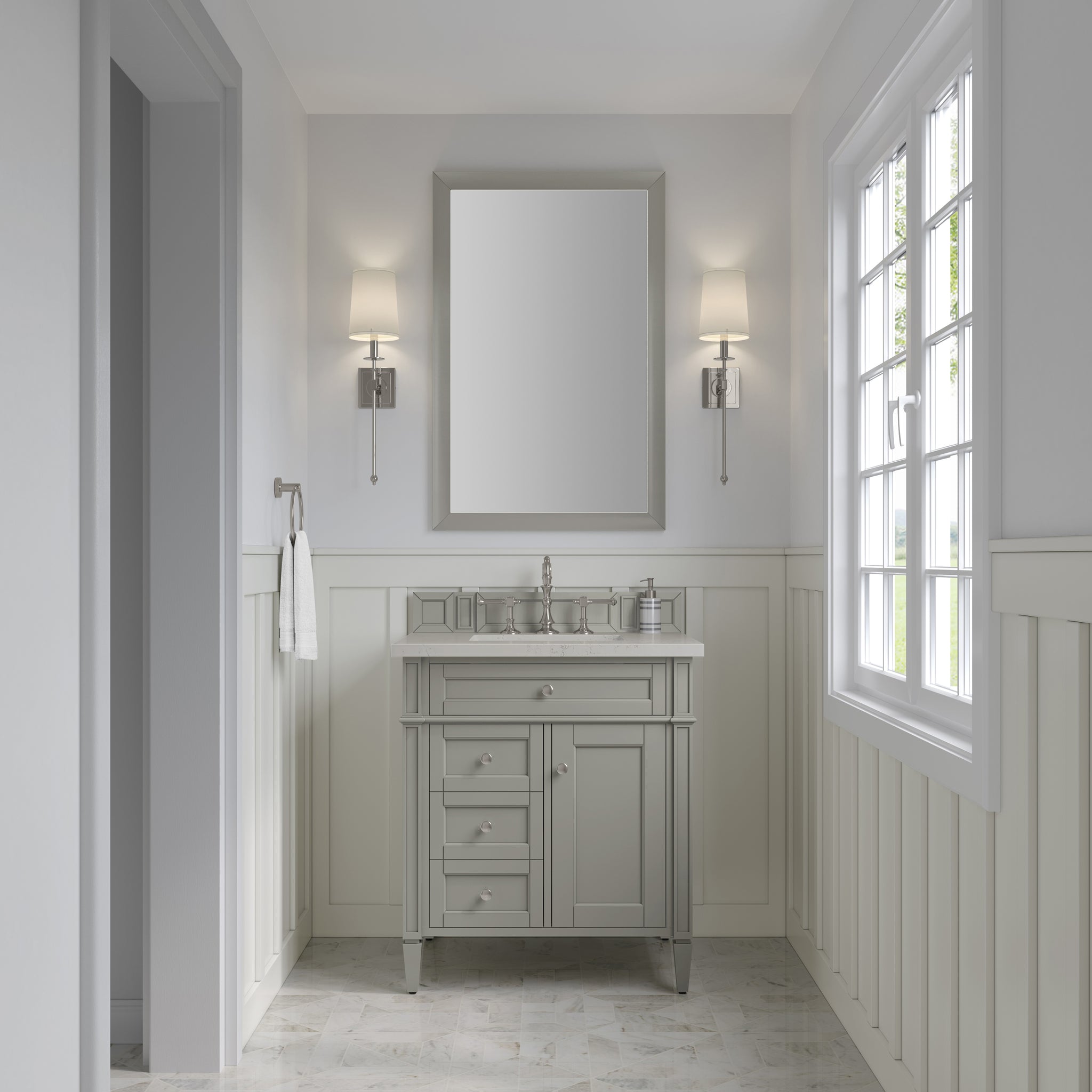 James Martin Brittany 30" Single Bathroom Vanity, Urban Gray, view 38