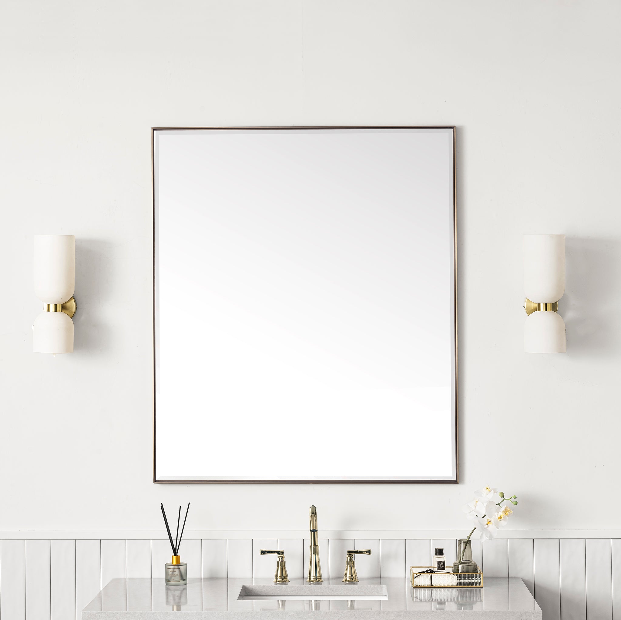 James Martin Rohe 36" Mirror, Champagne Brass, view 2