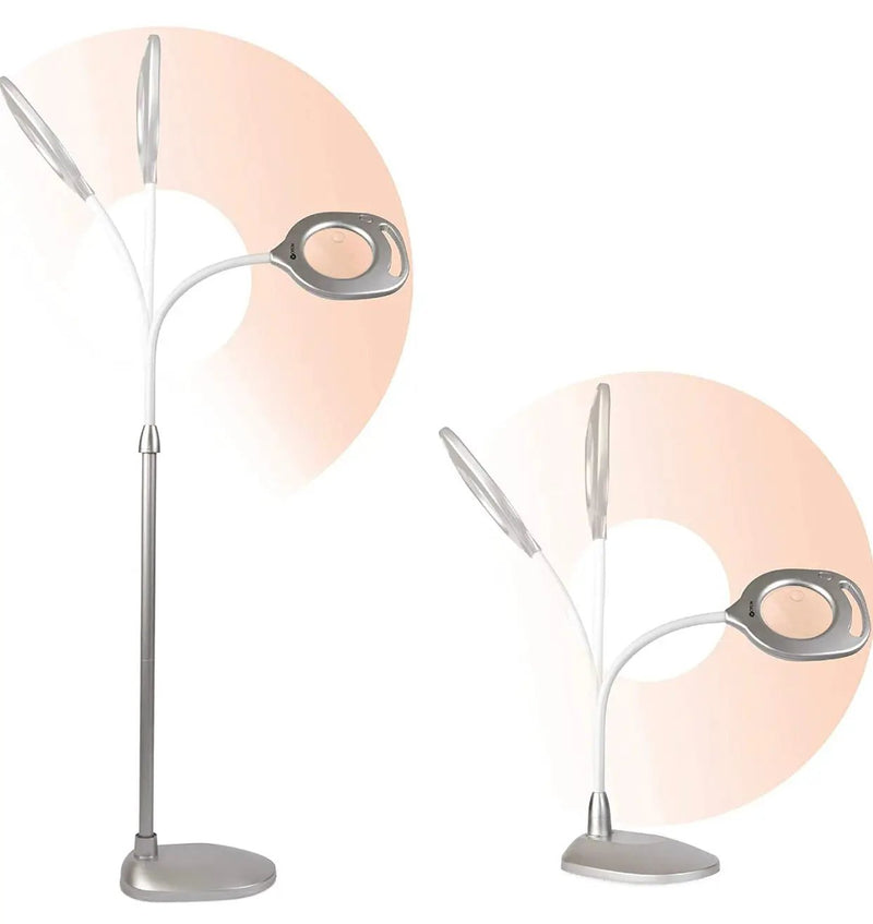OttLite 2-in-1 LED Magnifier Light Floor and Table Lamps – Optical Grade Hands-Free Magnifying LED Light, Modern Design for Crafting, Sewing, Reading, Needlework by Outdoor Solar Outlet