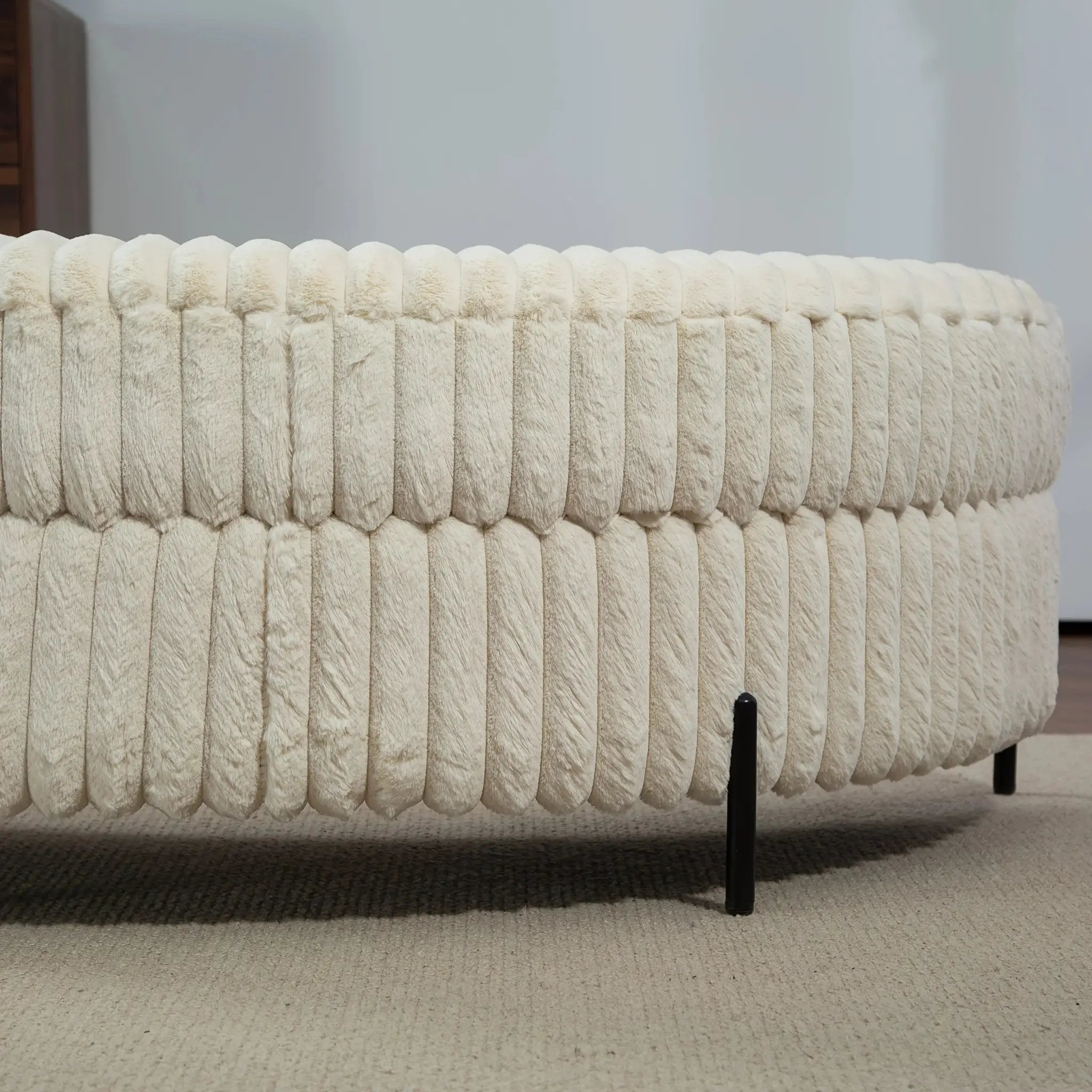 Ottoman Bench - Storage Half Moon Brown by House Of Avana