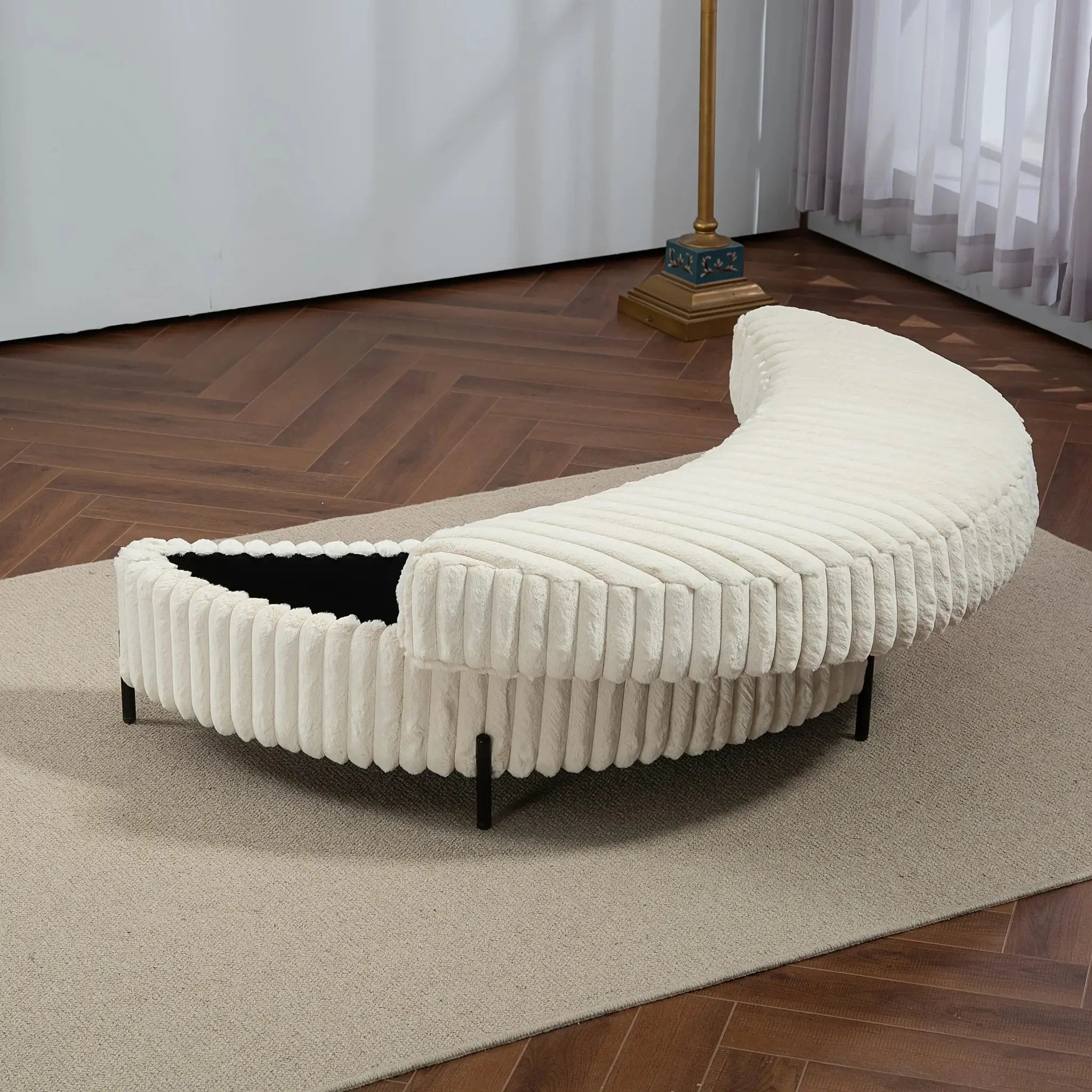 Ottoman Bench - Storage Half Moon Brown by House Of Avana