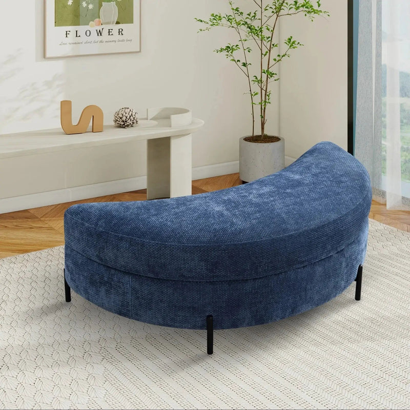Ottoman Bench - Storage Half Moon Brown by House Of Avana