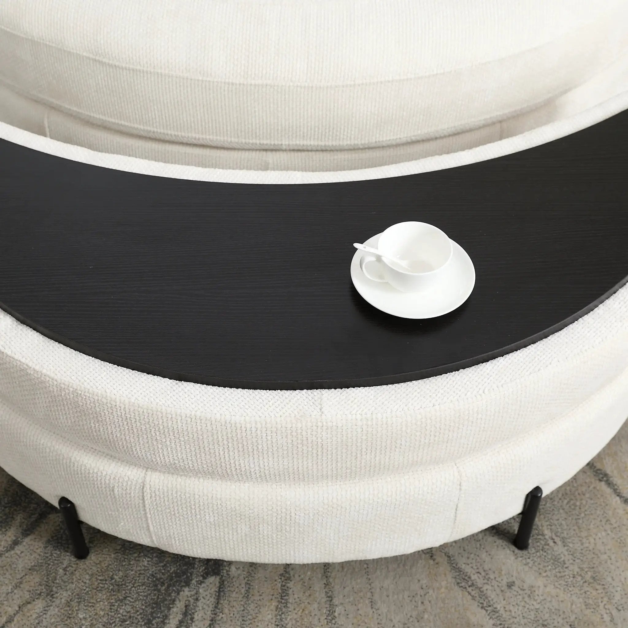 Ottoman Bench - Storage Half Moon Brown by House Of Avana