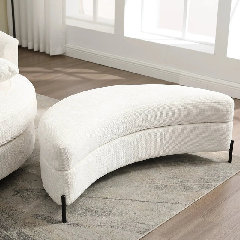 Ottoman Bench - Storage Half Moon Brown by House Of Avana