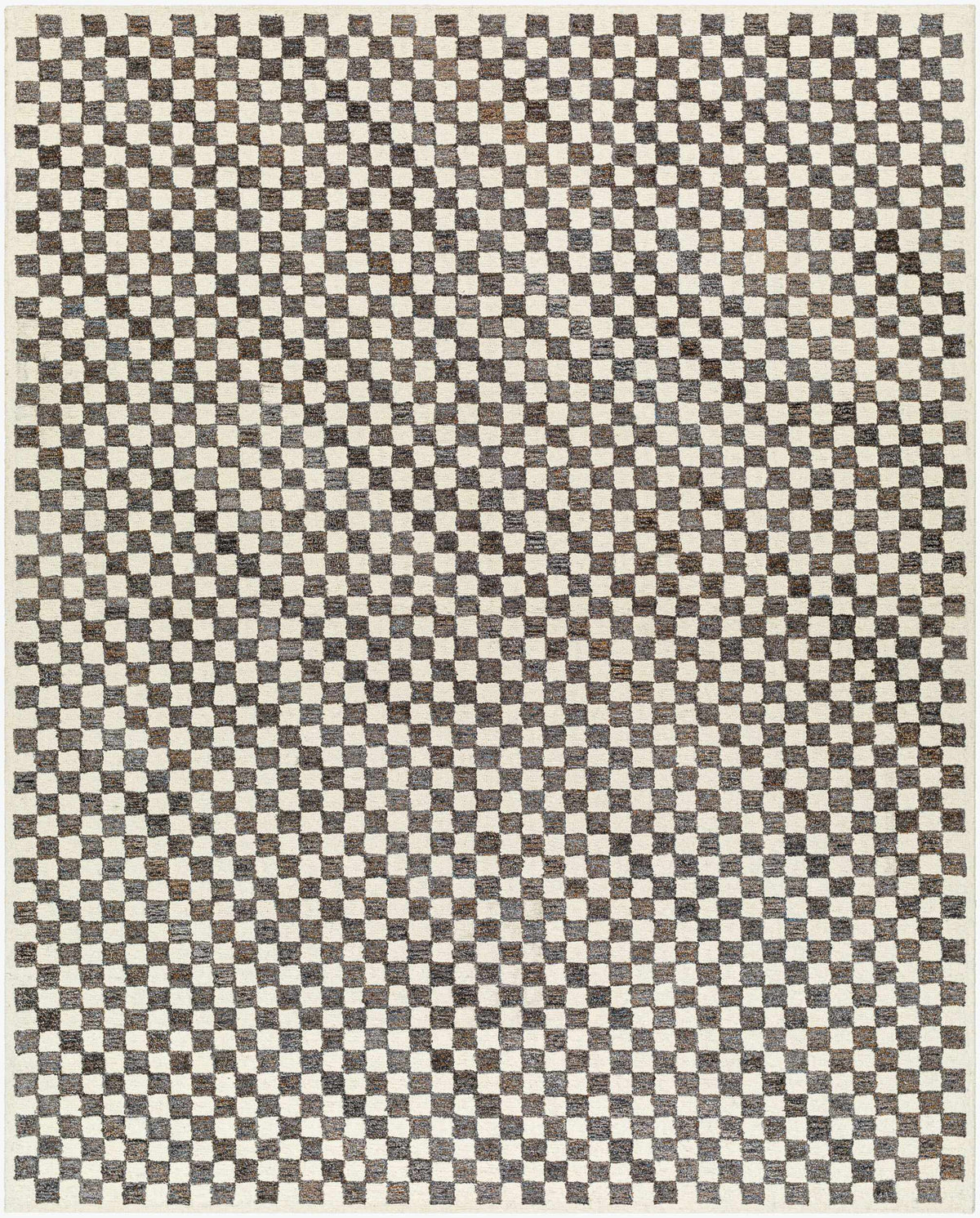 Halen Taupe Checkered Area Rug, photo 6 of 9