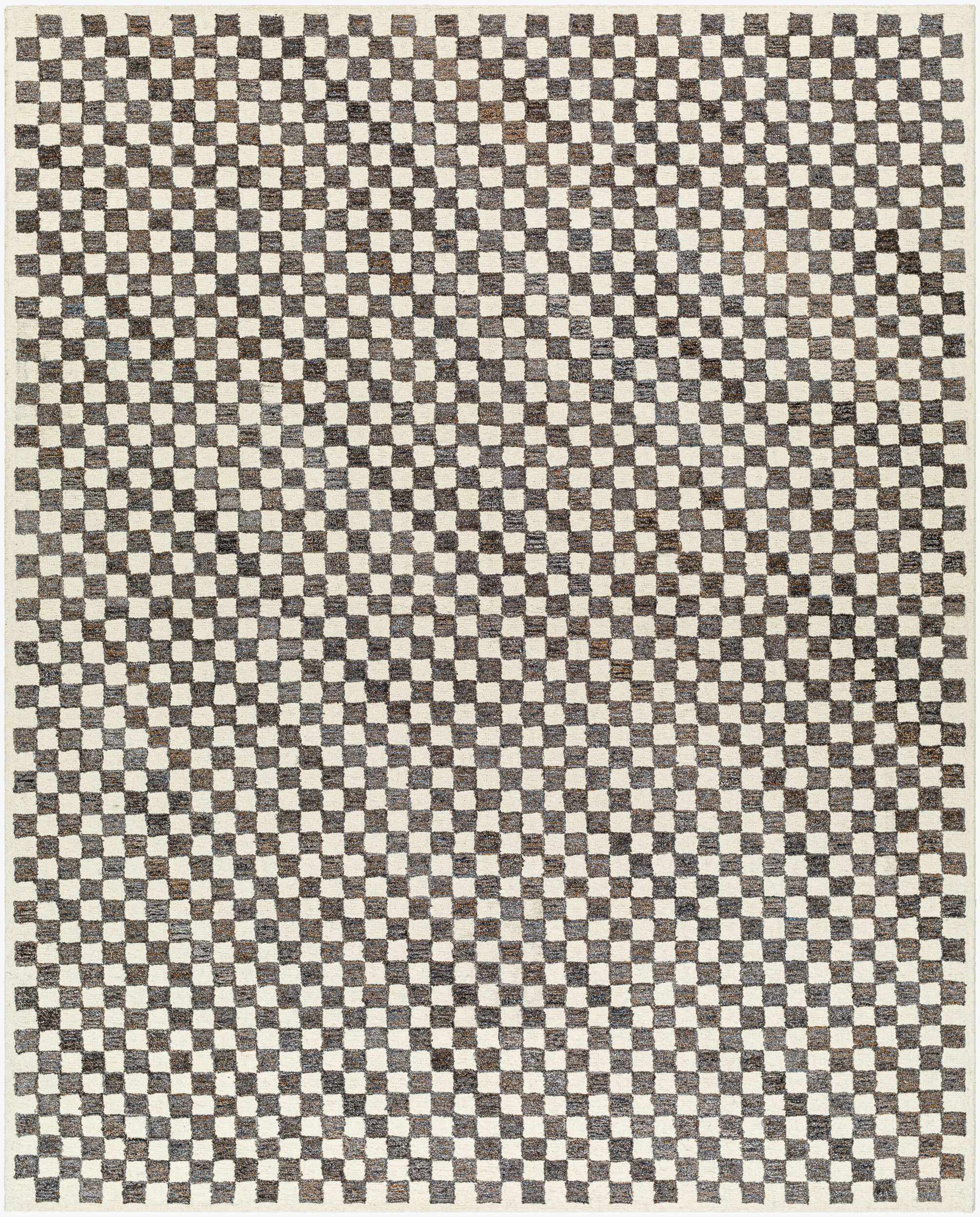 Halen Taupe Checkered Area Rug by Boutique Rugs