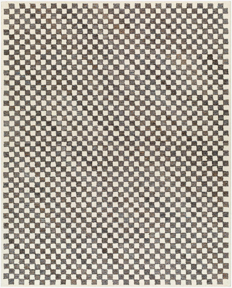 Halen Taupe Checkered Area Rug by Boutique Rugs