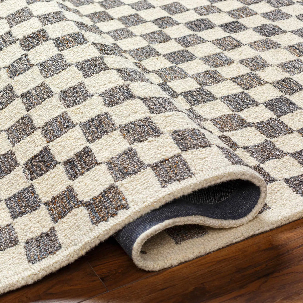 Halen Taupe Checkered Area Rug, photo 7 of 9