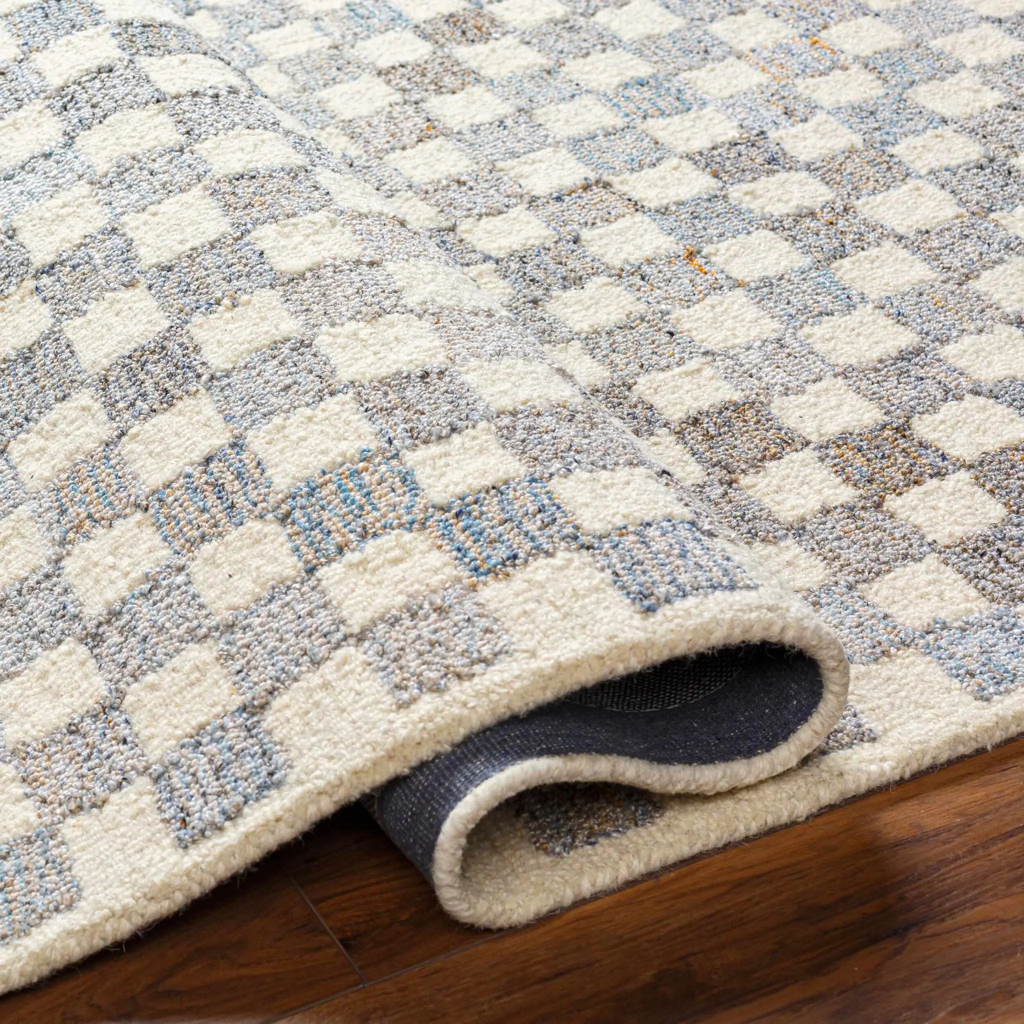 Halen Gray Checkered Area Rug by Boutique Rugs