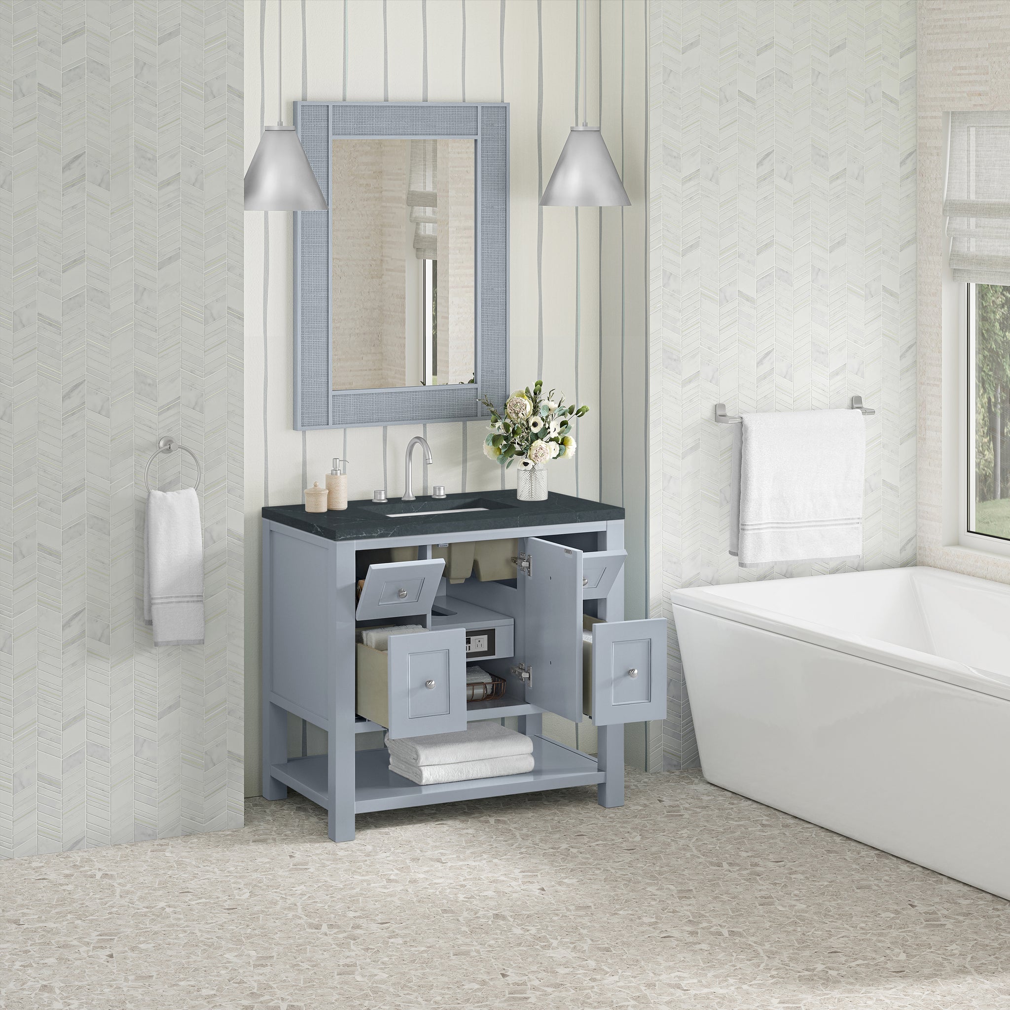 James Martin Breckenridge 36" Single Bathroom Vanity, Serenity Blue, view 37