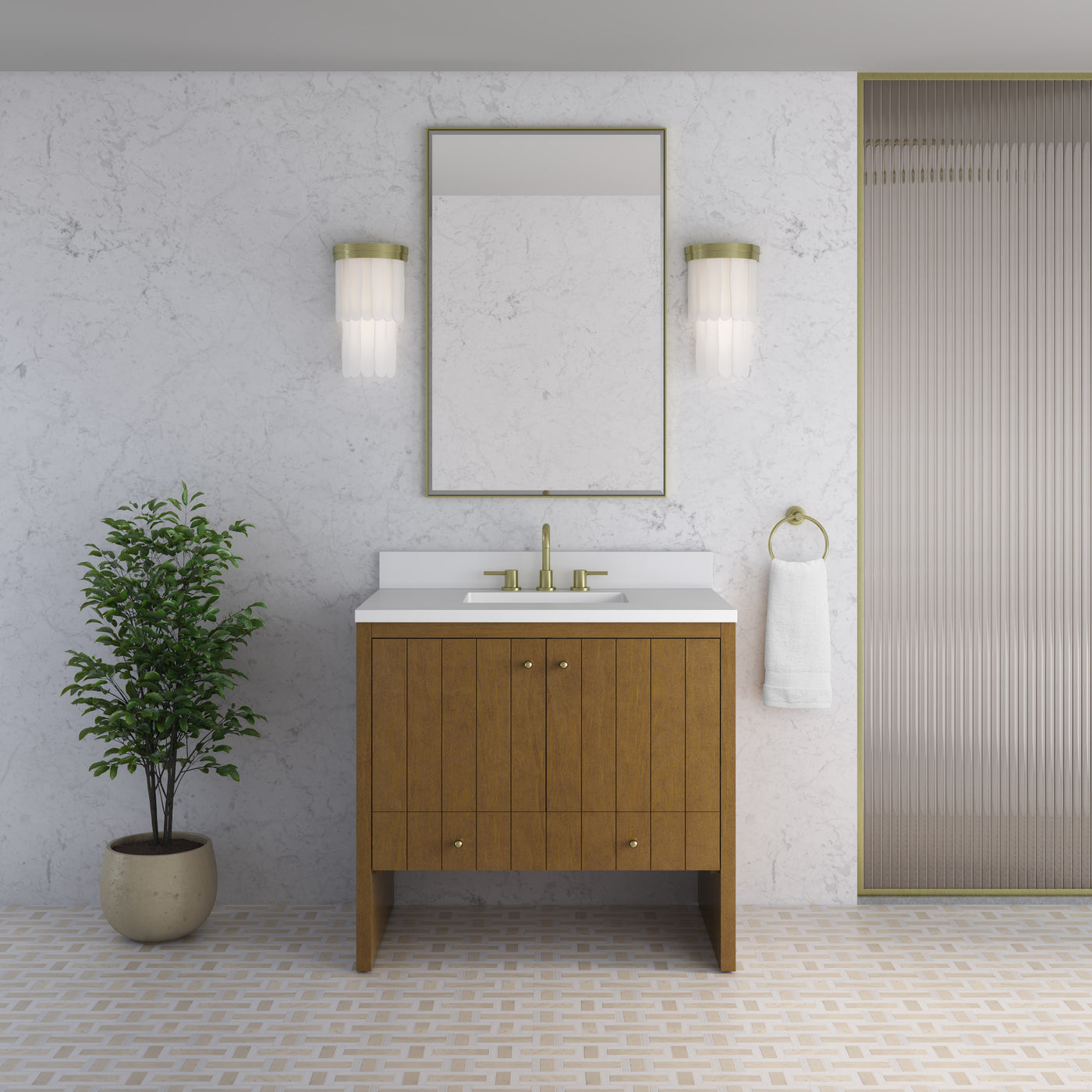 James Martin Hudson 36" Single Bathroom Vanity, Honey Oak, view 33