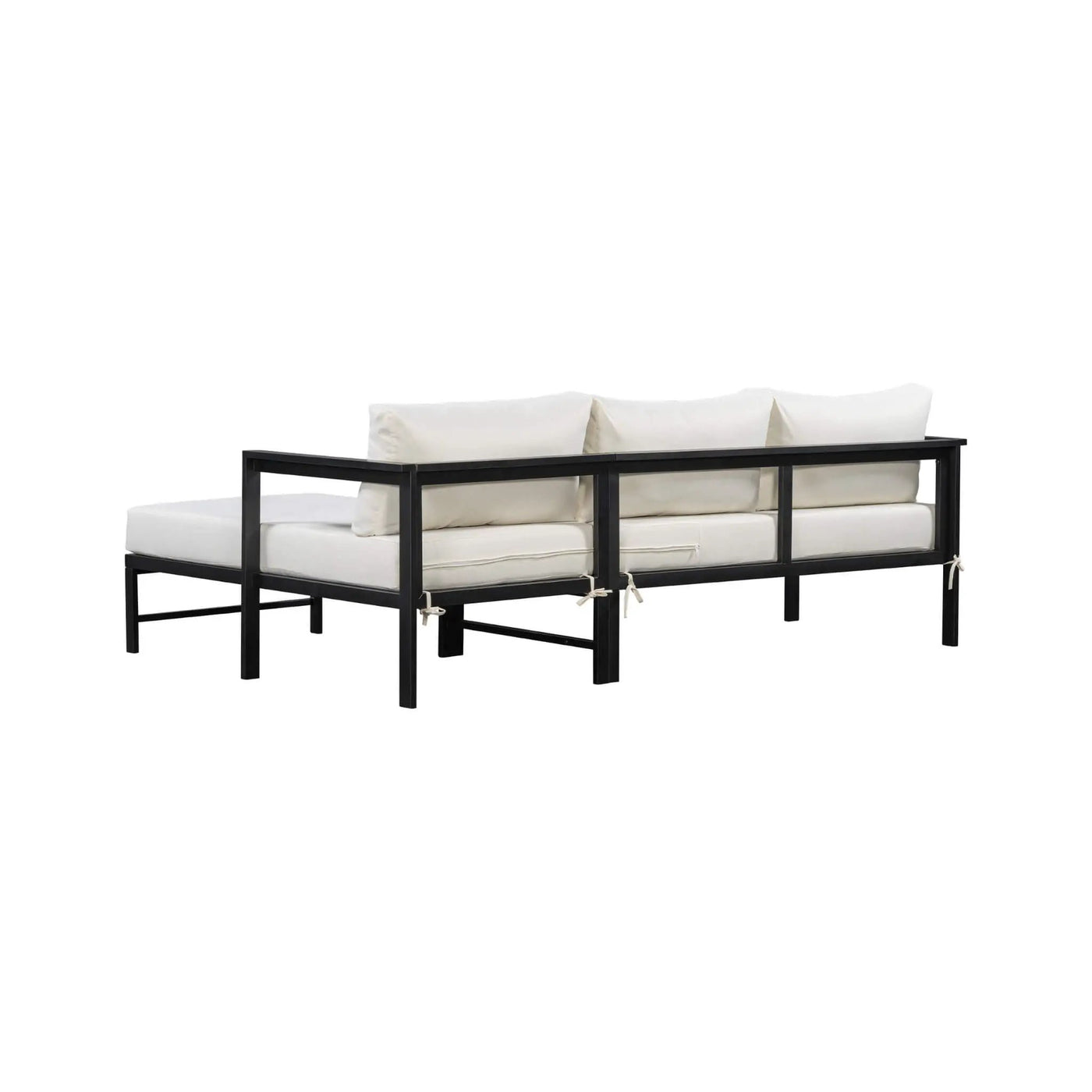 Outdoor 3-Person L-Shaped Patio Sofa With Iron Frame And Thick Cushions [No Coffee Table] (SAK70213) by SAKSBY WHOLESALE