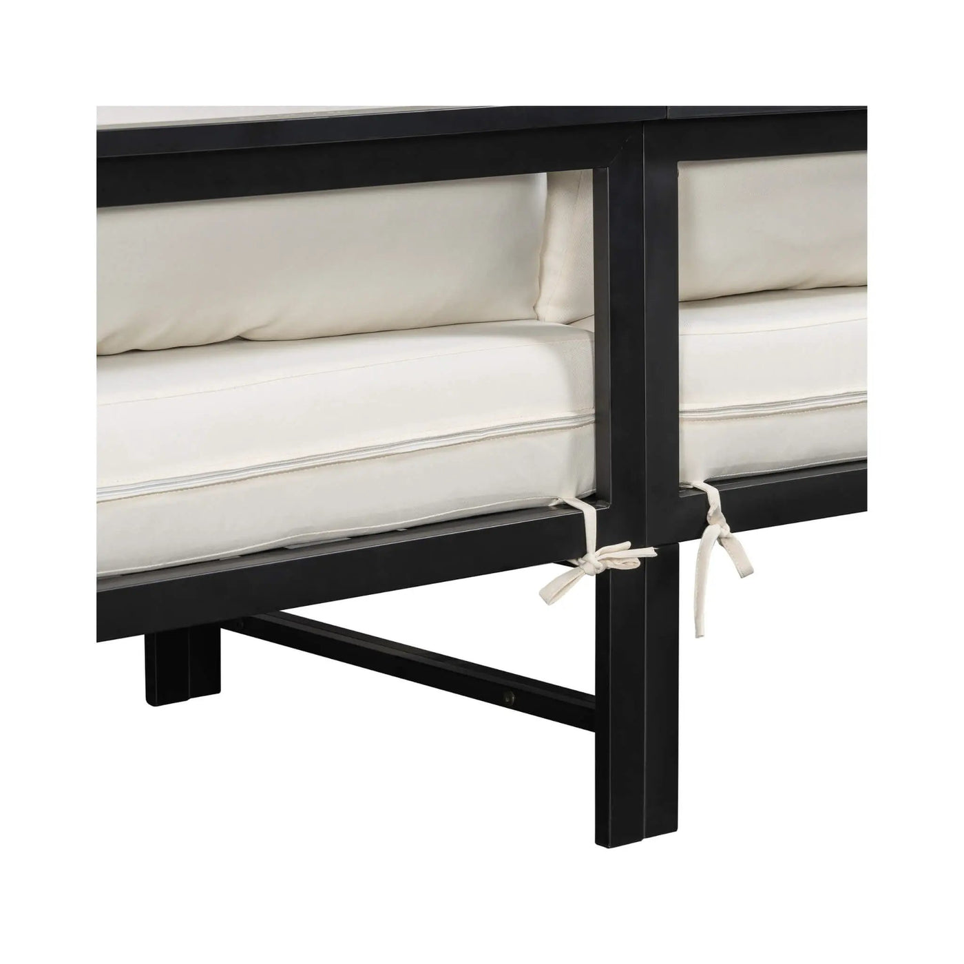 Outdoor 3-Person L-Shaped Patio Sofa With Iron Frame And Thick Cushions [No Coffee Table] (SAK70213) by SAKSBY WHOLESALE
