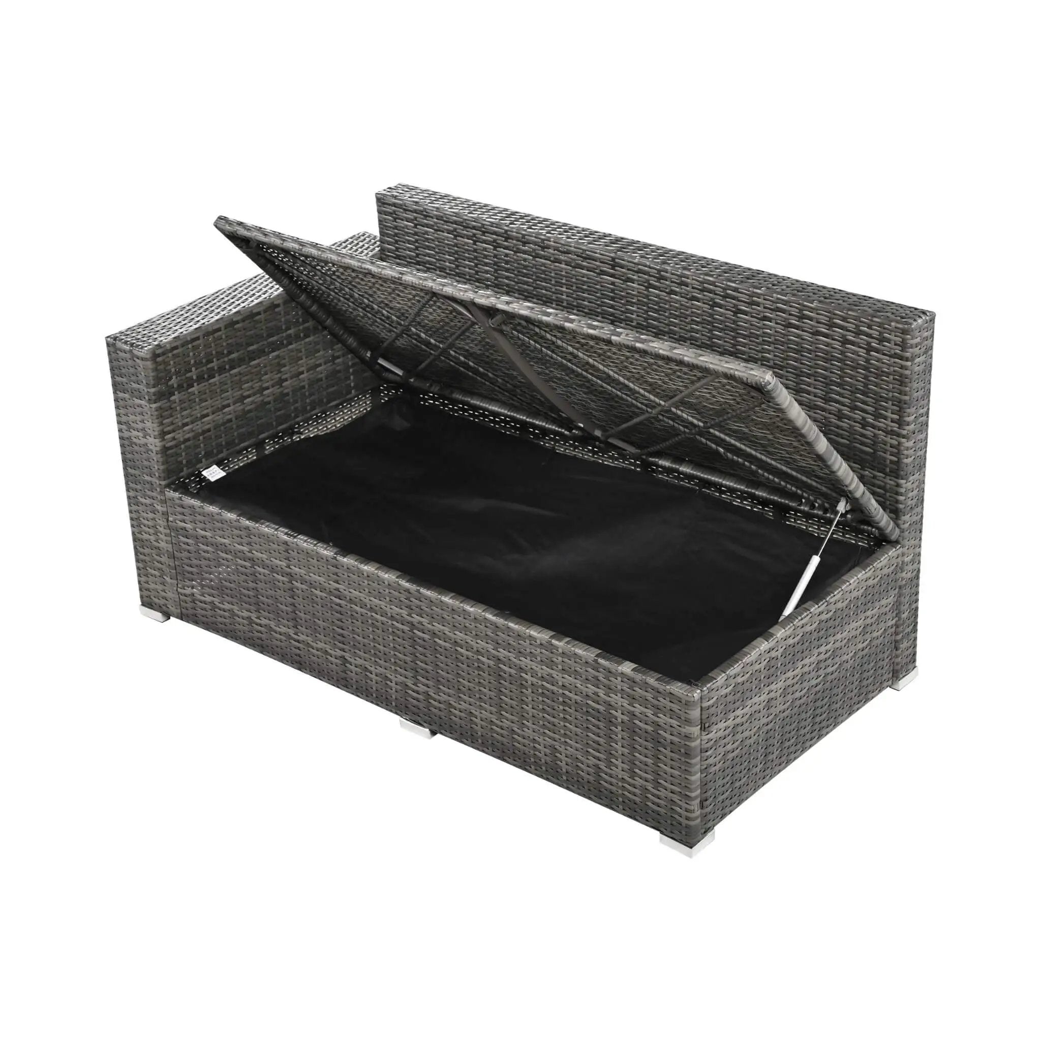 Alora Outdoor 6-Piece All-Weather PE Rattan Sofa Set With Adjustable Seat, Storage Box, Removable Covers, And Tempered Glass Table Top (SAK37221) by SAKSBY WHOLESALE