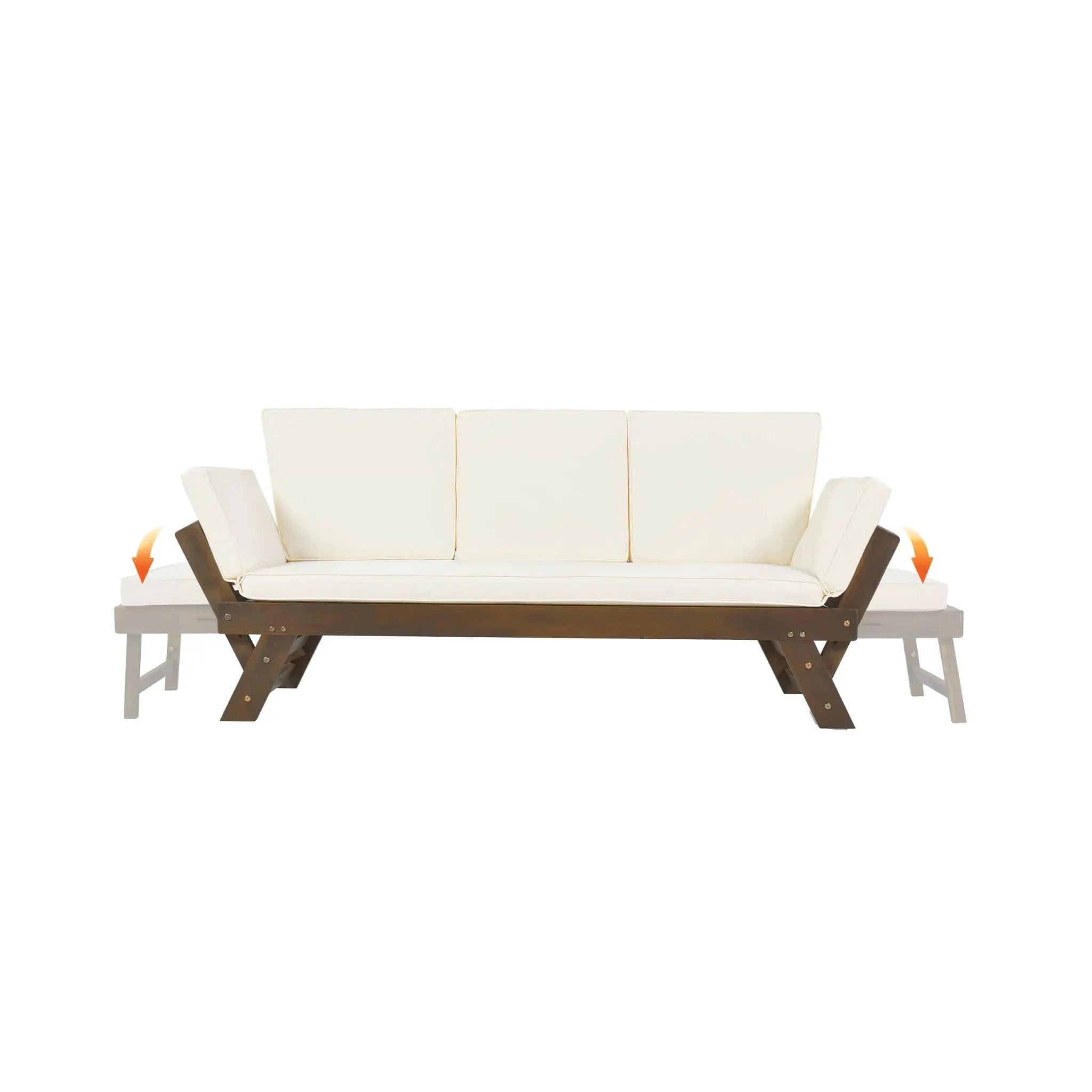 Alora Outdoor Adjustable Wooden Patio Daybed Sofa With Cushions (SAK41345) by SAKSBY WHOLESALE