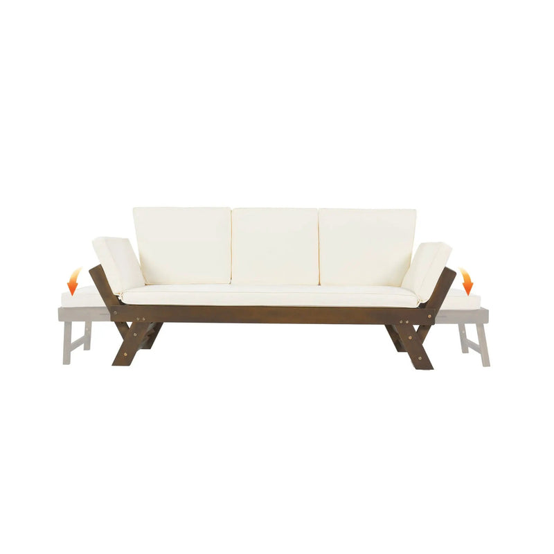 Alora Outdoor Adjustable Wooden Patio Daybed Sofa With Cushions (SAK41345) by SAKSBY WHOLESALE