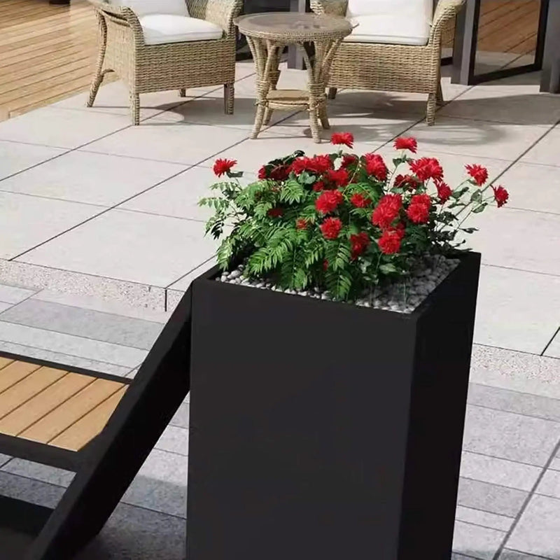 4FT Outdoor Commercial All-Weather Metal Bench With Planter Box [Made-To-Order] (SAK57219) by SAKSBY WHOLESALE