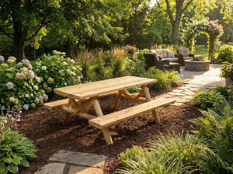 Outdoor Farmhouse Dining Table by Cedar Creek Rustic Furniture