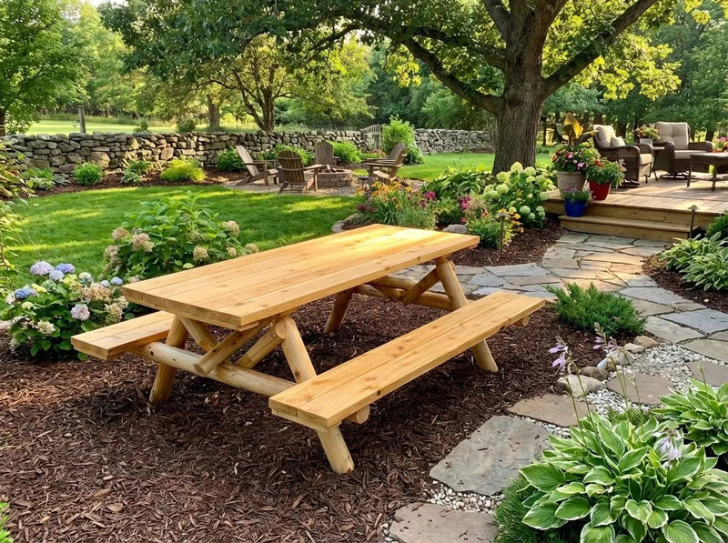 Outdoor Farmhouse Dining Table by Cedar Creek Rustic Furniture