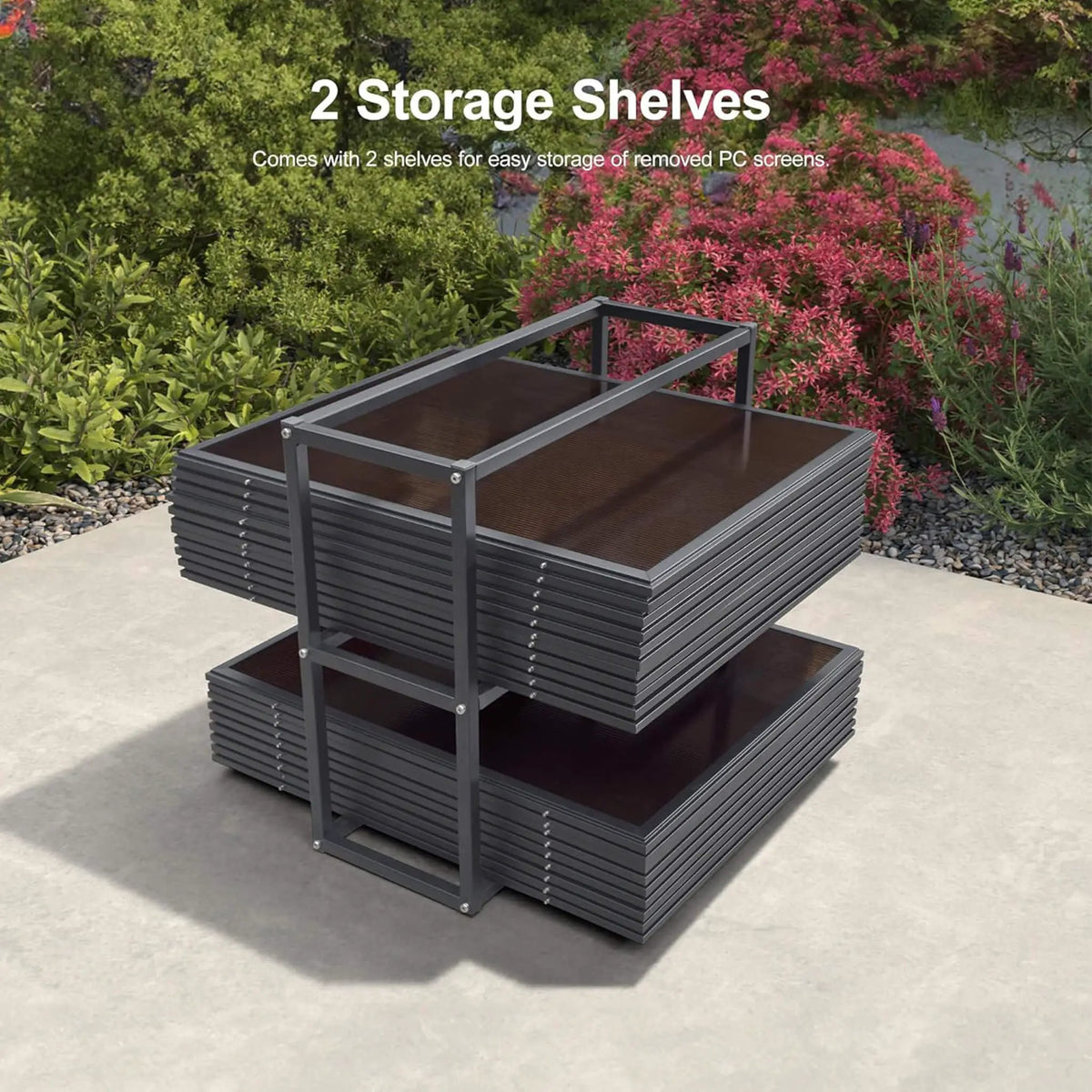 Alora Vista Outdoor Hardtop Aluminum Solarium With Double Roof And LED Lights (SAK42086) by SAKSBY WHOLESALE