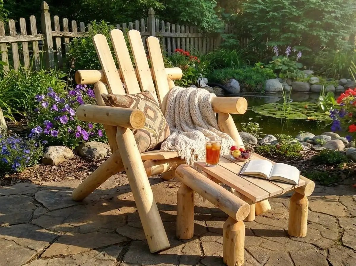 Outdoor Patio Footrest by Cedar Creek Rustic Furniture