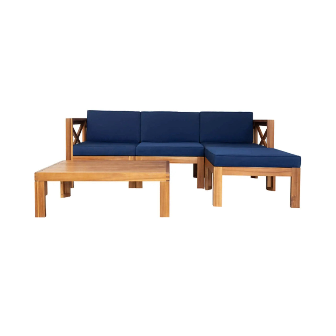 Alora 5-Piece Outdoor Patio Wood Sectional Sofa Set With Cushions (SAK31297) by SAKSBY WHOLESALE
