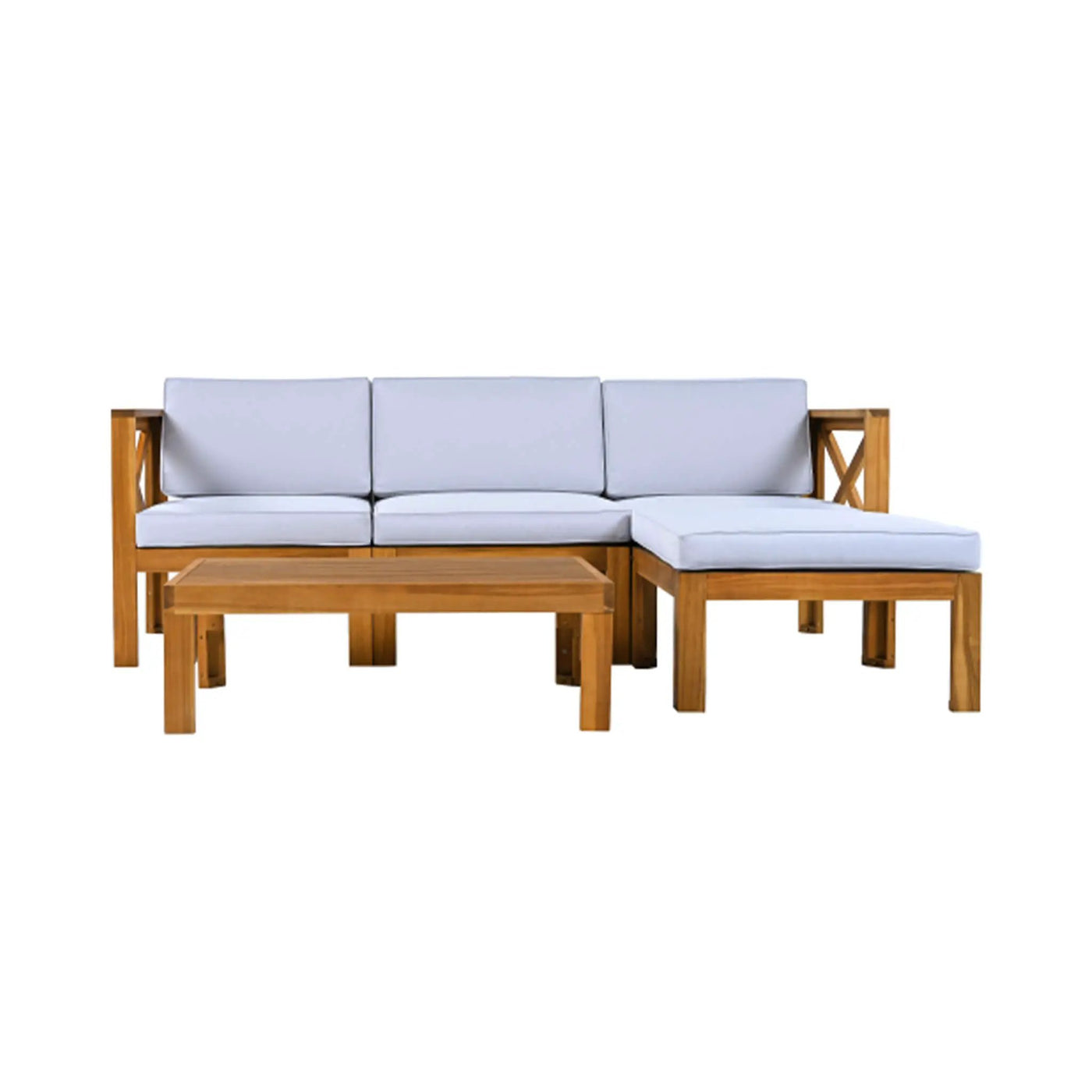 Alora 5-Piece Outdoor Patio Wood Sectional Sofa Set With Cushions (SAK31297) by SAKSBY WHOLESALE