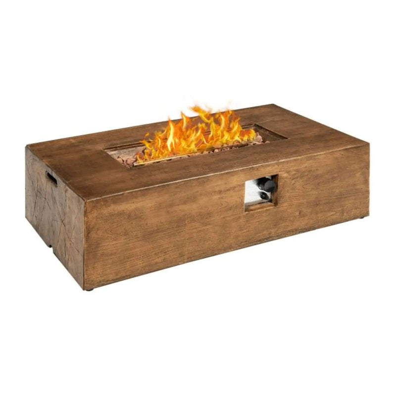 Alora Outdoor Propane Gas Fire Pit Table W/ Lava Rocks & Cover, 50K BTU (SAK94436) by SAKSBY WHOLESALE