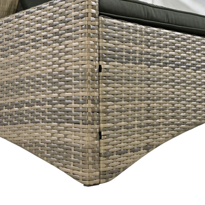 Alora Outdoor Rattan Patio Daybed With Adjustable Backrest, Canopy Roof, Storage Box And Cup Holders (SAK54220) by SAKSBY WHOLESALE