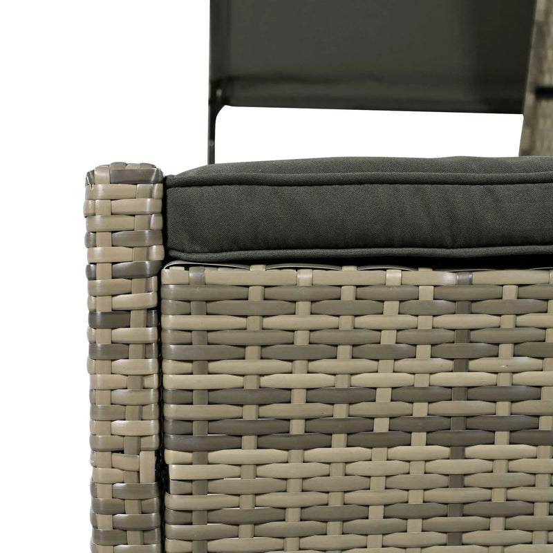 Alora Outdoor Rattan Patio Daybed With Adjustable Backrest, Canopy Roof, Storage Box And Cup Holders (SAK54220) by SAKSBY WHOLESALE