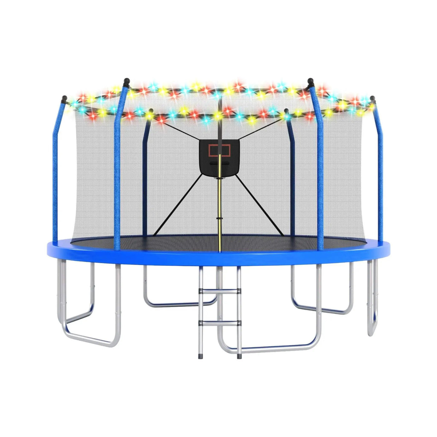 Outdoor Trampoline With LED Lights And Basketball Hoop (SAK69305) by SAKSBY WHOLESALE