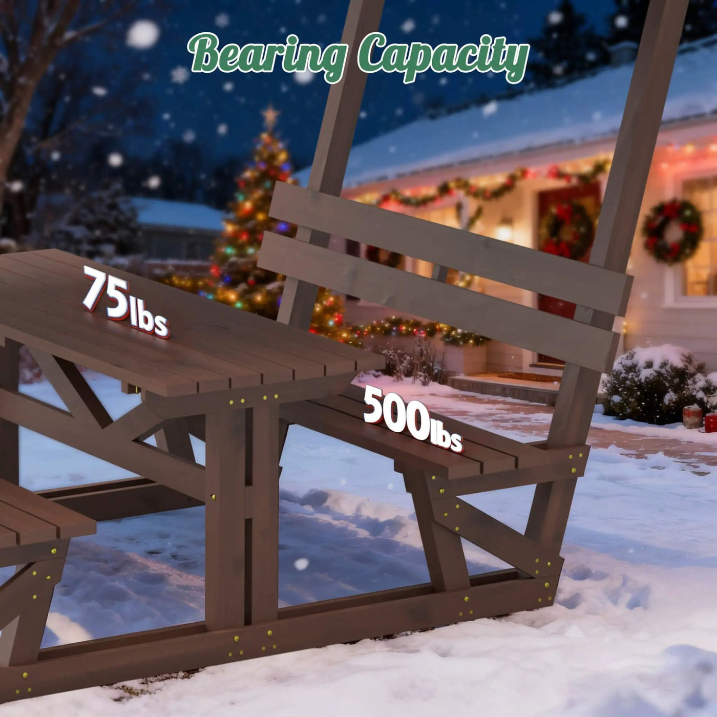 Outdoor Waterproof Wood Picnic Table And Bench Set With Removable Canopy (SAK87135) by SAKSBY WHOLESALE